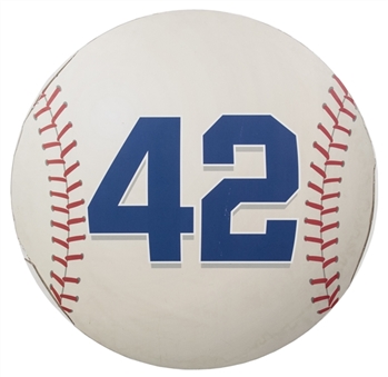 Jackie Robinson Retired Number #42 From the Cincinnati Reds Riverfront Stadium On The 50th Anniversary (Reds LOA)